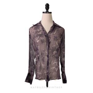 Vintage Silk Floral Top 6 Purple Black Dark Fairy Y2K Whimsigoth Witchy Grunge